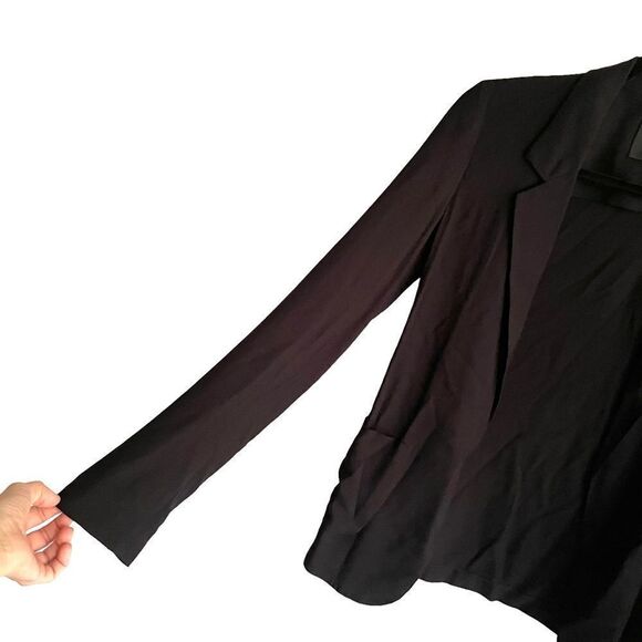 ARITZIA Talula Kent Lightweight Open Front Long Sleeve Blazer Jacket Black 00 - Picture 3 of 6